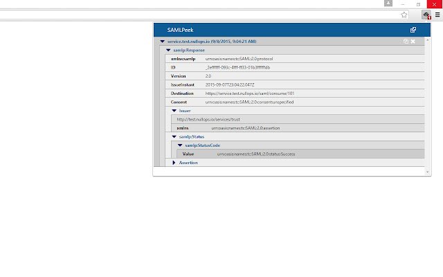 SAMLPeek  from Chrome web store to be run with OffiDocs Chromium online