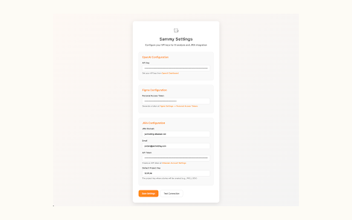 Sammy AI Figma to JIRA Story Creator  from Chrome web store to be run with OffiDocs Chromium online