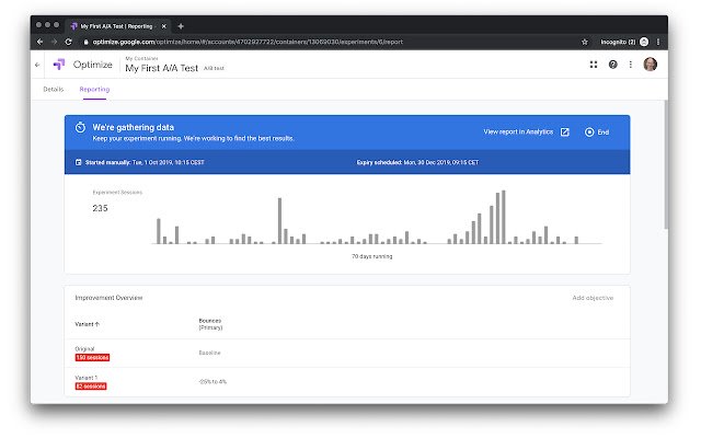 Sample Ratio Mismatch (SRM) Checker dal Chrome Web Store da eseguire con OffiDocs Chromium online