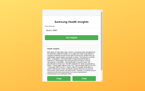 Samsung Health Assistant for PC  from Chrome web store to be run with OffiDocs Chromium online
