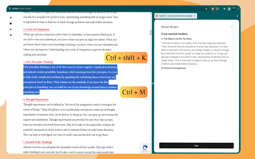 Saner.AI Capture information instantly  from Chrome web store to be run with OffiDocs Chromium online