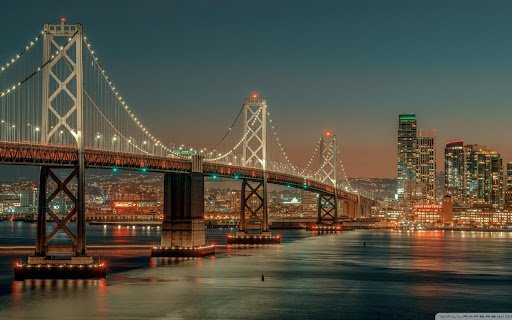 San Francisco Oakland Bay Bridge at Night  from Chrome web store to be run with OffiDocs Chromium online