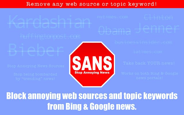 SANS Stop Annoying News de la tienda web de Chrome se ejecutará con OffiDocs Chromium en línea