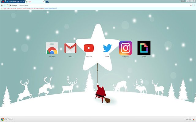 Santa Claus with STAR | Christmas Tree | Deer  from Chrome web store to be run with OffiDocs Chromium online