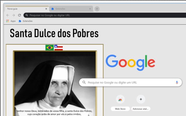 Santa Dulce dos Pobres aus dem Chrome-Webshop wird mit OffiDocs Chromium online ausgeführt