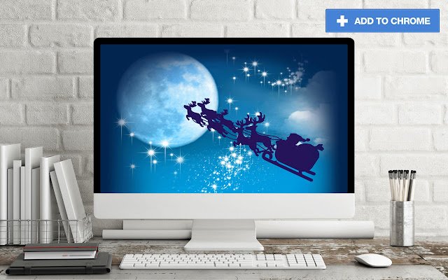 Chrome 网上商店的圣诞老人夜间飞行主题将与 OffiDocs Chromium 在线运行