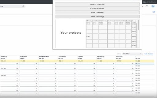 SAP Timesheet Extension  from Chrome web store to be run with OffiDocs Chromium online