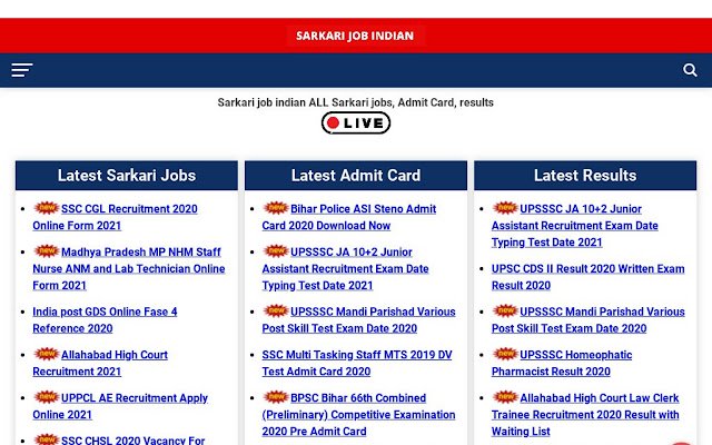 Sarkari Job  from Chrome web store to be run with OffiDocs Chromium online