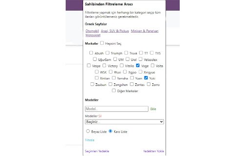 Sarı Site Çoklu Filtreleme  from Chrome web store to be run with OffiDocs Chromium online