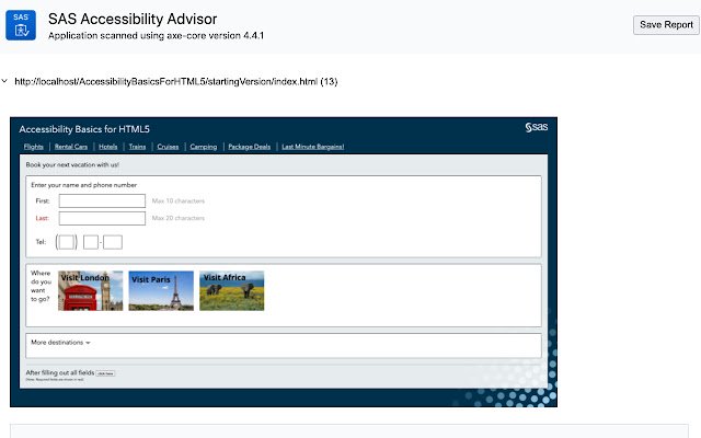 SAS Accessibility Advisor  from Chrome web store to be run with OffiDocs Chromium online
