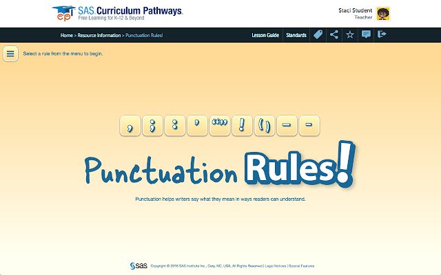 SAS Punctuation Rules!  from Chrome web store to be run with OffiDocs Chromium online