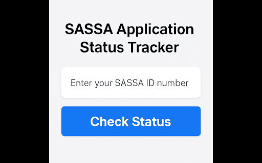 SASSA Application Status Tracker  from Chrome web store to be run with OffiDocs Chromium online