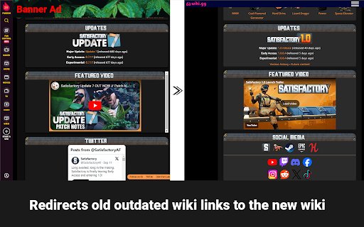 Satisfactory Wiki Redirector  from Chrome web store to be run with OffiDocs Chromium online