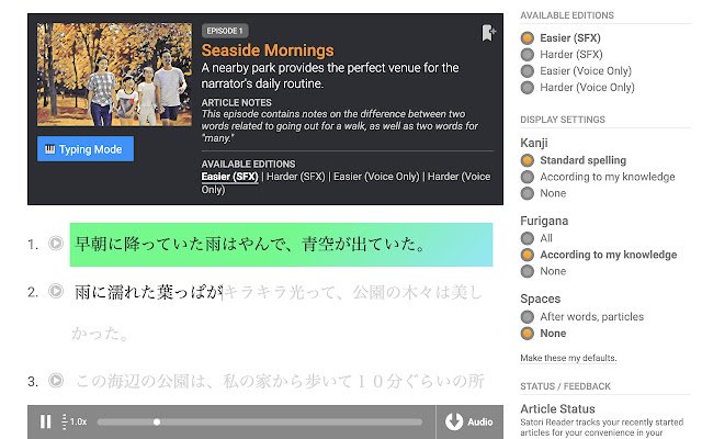 Satori Typer  from Chrome web store to be run with OffiDocs Chromium online