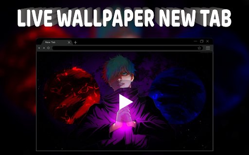 Satoru Gojo With Red and Blue Circles Live Wallpaper  from Chrome web store to be run with OffiDocs Chromium online