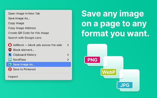 Save As Image Converter  from Chrome web store to be run with OffiDocs Chromium online