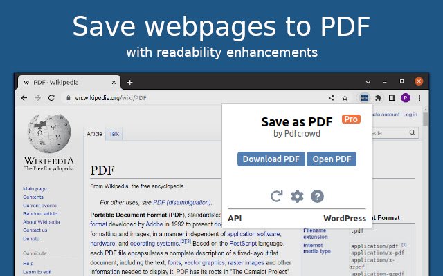 Save as PDF  from Chrome web store to be run with OffiDocs Chromium online
