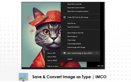 Save  Convert Image as Type | IMCO  from Chrome web store to be run with OffiDocs Chromium online