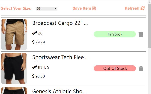Saver: Save items and see if theyre in stock  from Chrome web store to be run with OffiDocs Chromium online