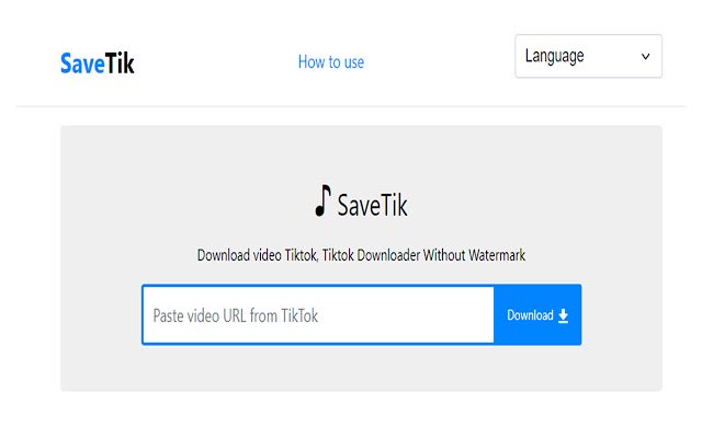 SaveTik Tik Tok Downloader  from Chrome web store to be run with OffiDocs Chromium online