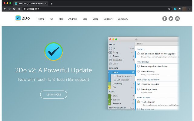 Save to 2Do  from Chrome web store to be run with OffiDocs Chromium online
