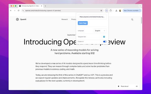 Save to AI Save anything to AI.  from Chrome web store to be run with OffiDocs Chromium online