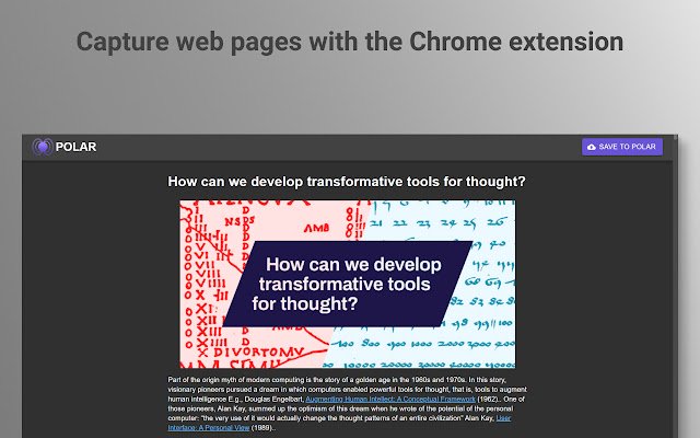 Save to Polar  from Chrome web store to be run with OffiDocs Chromium online