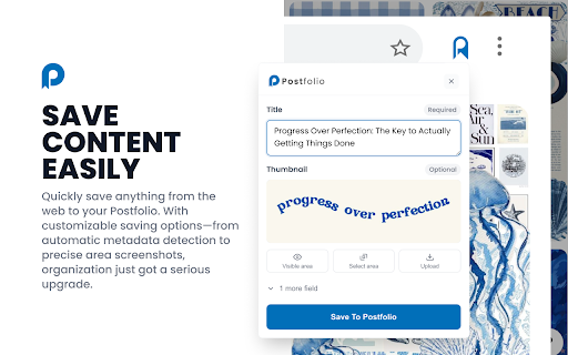 Save to Postfolio  from Chrome web store to be run with OffiDocs Chromium online