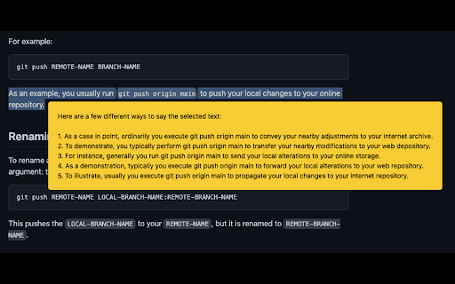 SayDifferent  from Chrome web store to be run with OffiDocs Chromium online