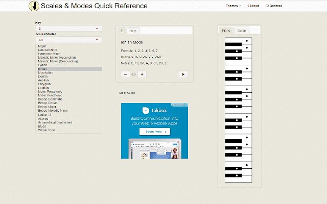 Scales  Modes Quick Reference  from Chrome web store to be run with OffiDocs Chromium online
