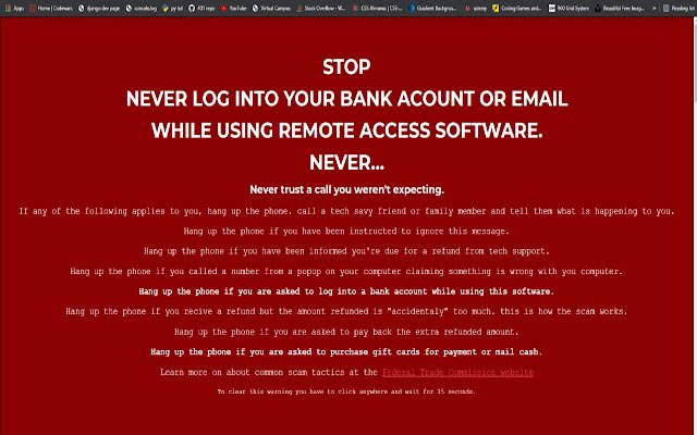 Scam Stopper de la tienda web de Chrome se ejecutará con OffiDocs Chromium en línea