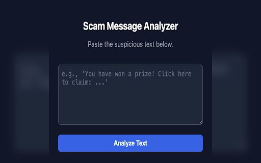 Scam Text Checker from Chrome web store to be run with OffiDocs Chromium online Scam Text Checker from Chrome web store to be run with OffiDocs Chromium online