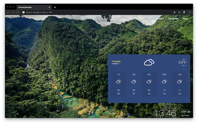 Scenery Tab จาก Chrome เว็บสโตร์ที่จะใช้งานร่วมกับ OffiDocs Chromium ออนไลน์