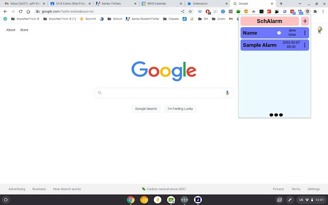 SchAlarm mula sa Chrome web store na tatakbo sa OffiDocs Chromium online