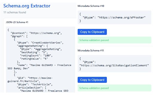 Schema.org Extractor  Validator  from Chrome web store to be run with OffiDocs Chromium online