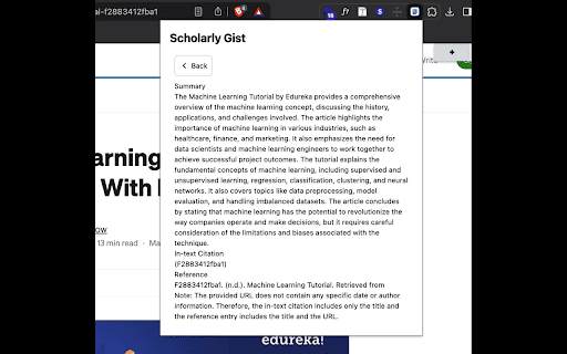 Scholarly Gist  from Chrome web store to be run with OffiDocs Chromium online