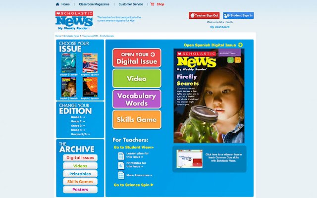مجلات Scholastic Classroom از فروشگاه وب Chrome برای اجرا با OffiDocs Chromium به صورت آنلاین