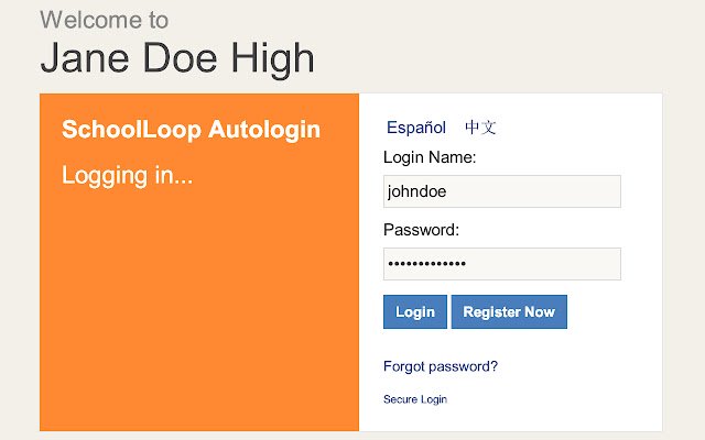 SchoolLoop Autologin จาก Chrome เว็บสโตร์เพื่อใช้งานร่วมกับ OffiDocs Chromium ออนไลน์