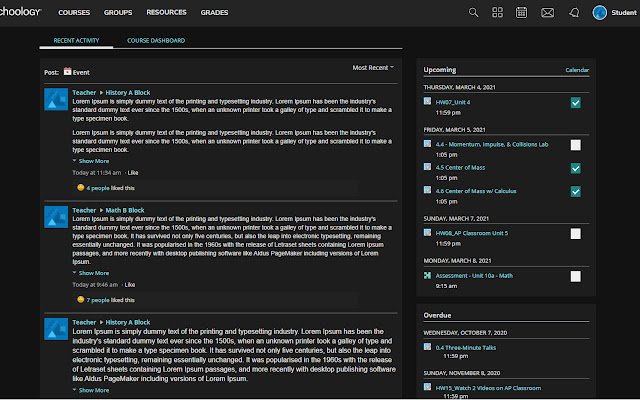 Schoology Tweaker daripada kedai web Chrome untuk dijalankan dengan OffiDocs Chromium dalam talian