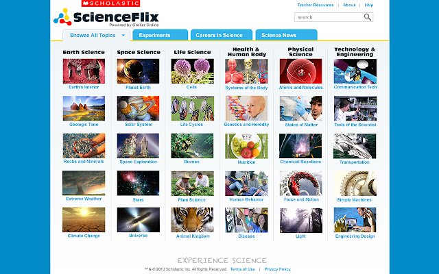ScienceFlix ຈາກຮ້ານເວັບ Chrome ທີ່ຈະດໍາເນີນການກັບ OffiDocs Chromium ອອນໄລນ໌