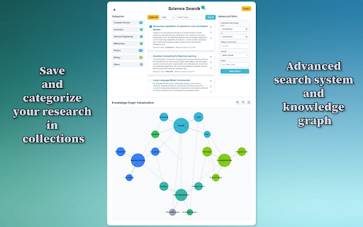 Science Search | Instant AI Powered Research on Text  Videos  from Chrome web store to be run with OffiDocs Chromium online