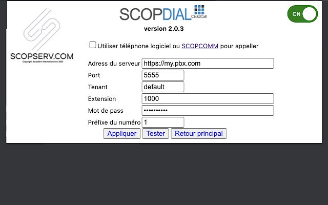 SCOPDIAL  from Chrome web store to be run with OffiDocs Chromium online