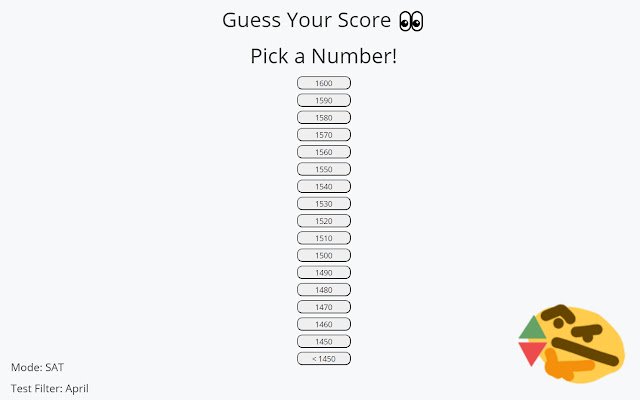 Score Guessing Game з веб-магазину Chrome для запуску з OffiDocs Chromium онлайн