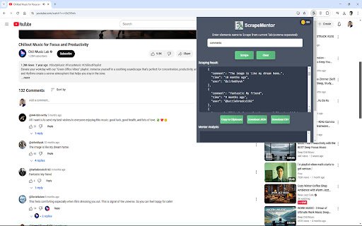 Scrape Mentor  from Chrome web store to be run with OffiDocs Chromium online