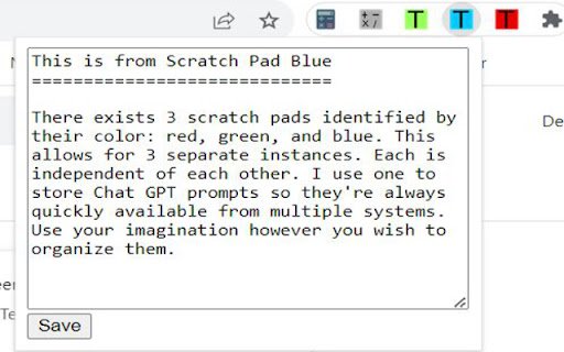 Scratch Pad Blue  from Chrome web store to be run with OffiDocs Chromium online