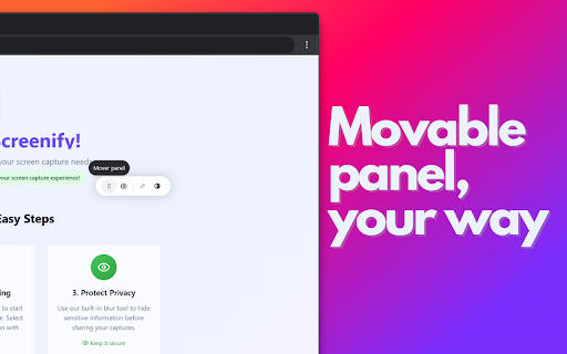 screenify  from Chrome web store to be run with OffiDocs Chromium online