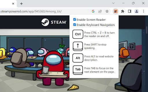 Screen Reader with On Off Button  from Chrome web store to be run with OffiDocs Chromium online