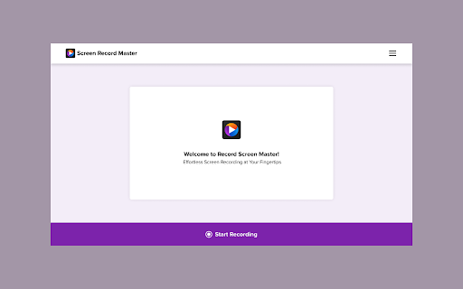 Screen Record Master  from Chrome web store to be run with OffiDocs Chromium online