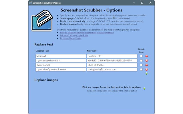 Screenshot Scrubber van de Chrome-webwinkel om te worden uitgevoerd met OffiDocs Chromium online