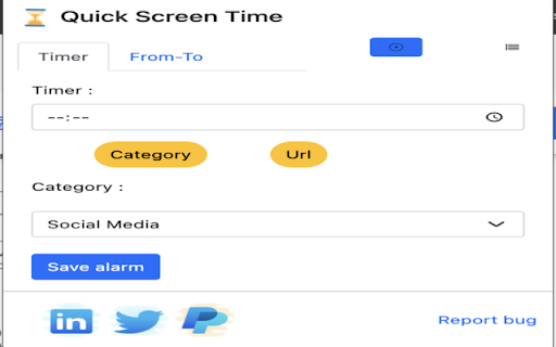 ScreenTime  from Chrome web store to be run with OffiDocs Chromium online